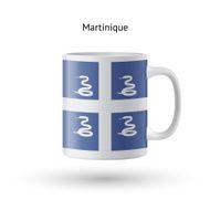 Martinique flag souvenir mug on white background N2
