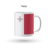 Malta flag souvenir mug on white background N2