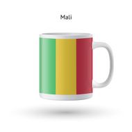 Mali flag souvenir mug on white background N2