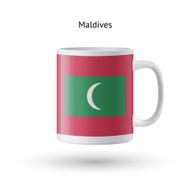 Maldives flag souvenir mug on white background N2
