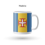Madeira flag souvenir mug on white background N2
