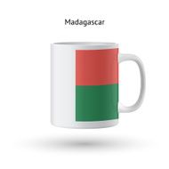 Madagascar flag souvenir mug on white background N2