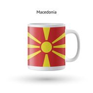 Macedonia flag souvenir mug on white background N2