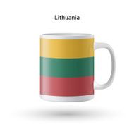 Lithuania flag souvenir mug on white background N2