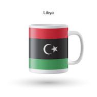 Libya flag souvenir mug on white background N2