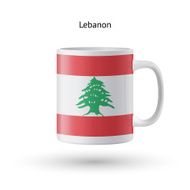 Lebanon flag souvenir mug on white background N2