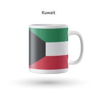Kuwait flag souvenir mug on white background N2