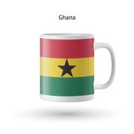 Ghana flag souvenir mug on white background N2