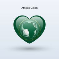 Love African Union symbol Heart flag icon