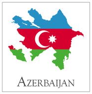Azerbaijan flag map