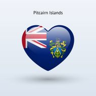 Love Pitcairn Islands symbol Heart flag icon