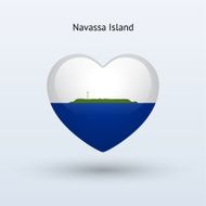 Love Navassa Island symbol Heart flag icon