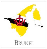 Brunei flag map