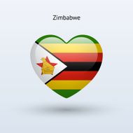 Love Zimbabwe symbol Heart flag icon