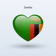 Love Zambia symbol Heart flag icon