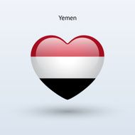 Love Yemen symbol Heart flag icon