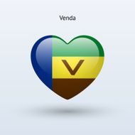 Love Venda symbol Heart flag icon