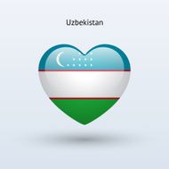 Love Uzbekistan symbol Heart flag icon