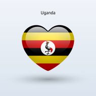 Love Uganda symbol Heart flag icon