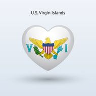 Love US Virgin Islands symbol Heart flag icon