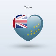 Love Tuvalu symbol Heart flag icon