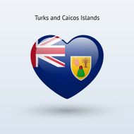 Love Turks and Caicos Islands symbol Heart flag icon