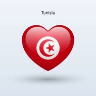 Love Tunisia symbol Heart flag icon