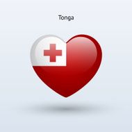 Love Tonga symbol Heart flag icon
