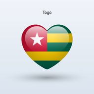 Love Togo symbol Heart flag icon