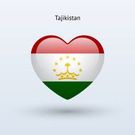 Love Tajikistan symbol Heart flag icon