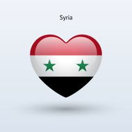 Love Syria symbol Heart flag icon