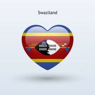 Love Swaziland symbol Heart flag icon