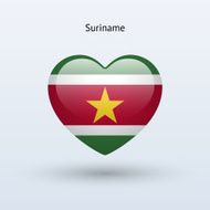 Love Suriname symbol Heart flag icon