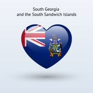 Love South Georgia and Sandwich Islands symbol Heart flag icon
