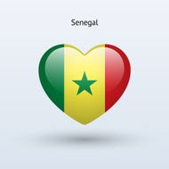 Love Senegal symbol Heart flag icon