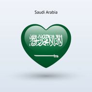 Love Saudi Arabia symbol Heart flag icon