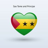 Love Sao Tome and Principe symbol Heart flag icon