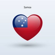 Love Samoa symbol Heart flag icon