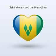 Love Saint Vincent and the Grenadines symbol Heart flag icon