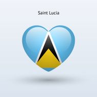Love Saint Lucia symbol Heart flag icon
