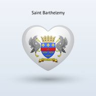 Love Saint Barthelemy symbol Heart flag icon
