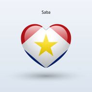 Love Saba symbol Heart flag icon