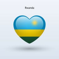 Love Rwanda symbol Heart flag icon