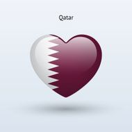 Love Qatar symbol Heart flag icon