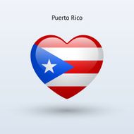 Love Puerto Rico symbol Heart flag icon