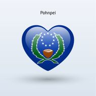 Love Pohnpei symbol Heart flag icon