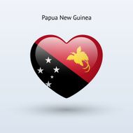 Love Papua New Guinea symbol Heart flag icon