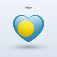 Love Palau symbol Heart flag icon