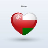 Love Oman symbol Heart flag icon