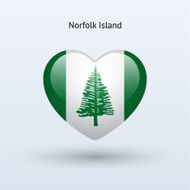 Love Norfolk Island symbol Heart flag icon